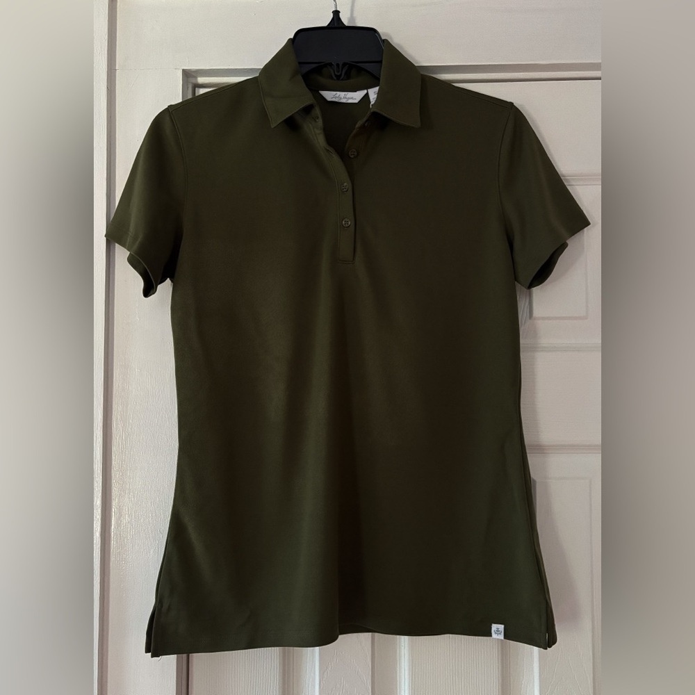 Lady Hagen Olive Dri-Fit Button Down Shirt Size Small NWT